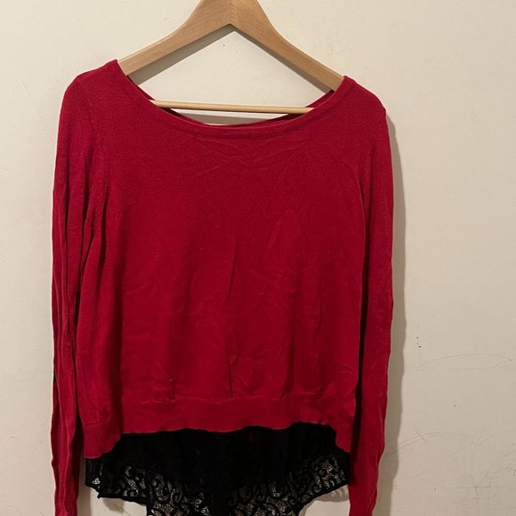 TORRID | Women's Cashmere Blend Sweater Red Black Size 14/16 - Picture 1 of 8